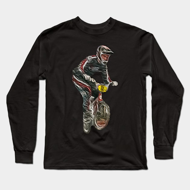 bmx Long Sleeve T-Shirt by rickylabellevie